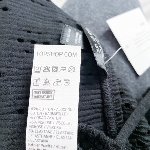 NWT- TOPSHOP eyelet black crop top - Picture 8 of 10